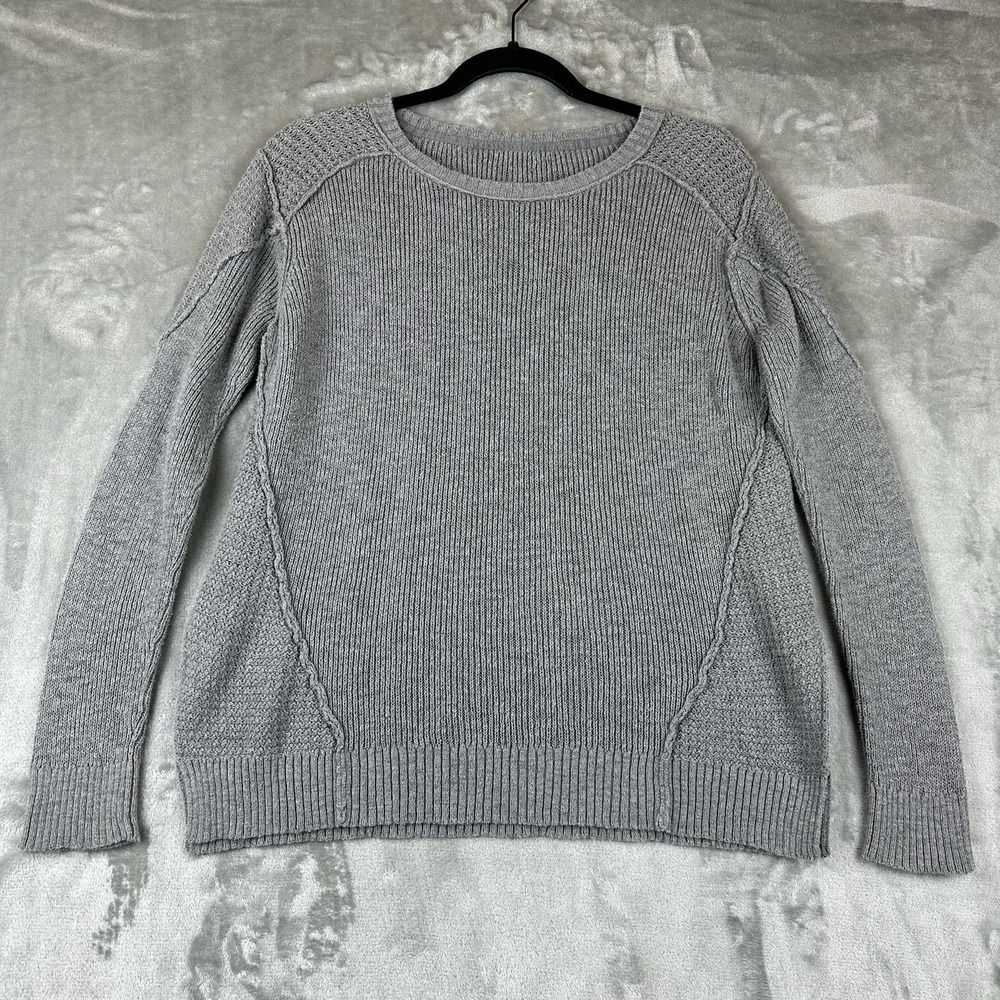Michael Stars Sweater Women's L Gray Open Knit Design 100% Cotton